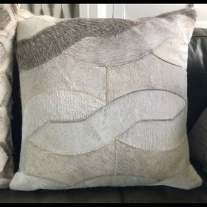 Cowhide Patchwork Throw Pillow